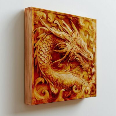 Gravure Laser 3D Dragon | PNG Haute Résolution