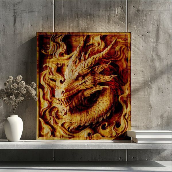 Fichier PNG Dragon 3D pour Gravure Laser |