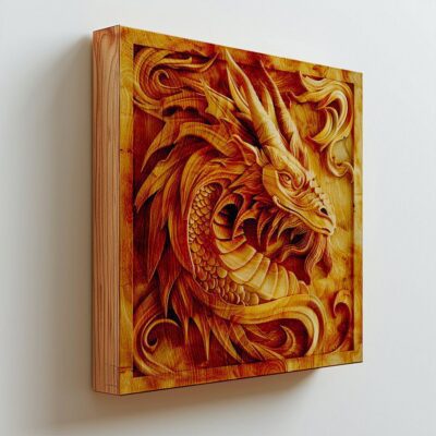 PNG Dragon 3D pour Gravure Laser | Haute