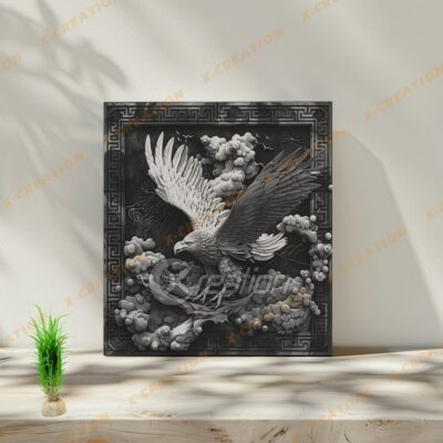 File Incisione Laser 3D – Aquila Selvatica PNG