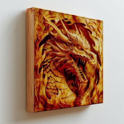 3D-Drache PNG-Design für Lasergravur | Hochauflösend Download