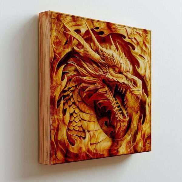 Gravure Laser 3D Dragon | PNG Haute Résolution