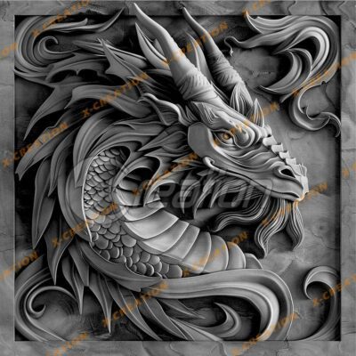 PNG Dragon 3D pour Gravure Laser | Haute