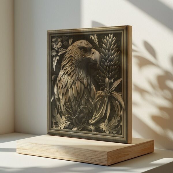 Gravure Laser 3D Aigle Sauvage | PNG Haute