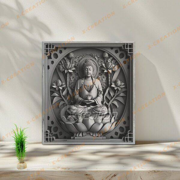 File Laser 3D Buddha – PNG Alta Risoluzione