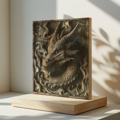 PNG 3D Dragón para Grabado Láser | Lightburn