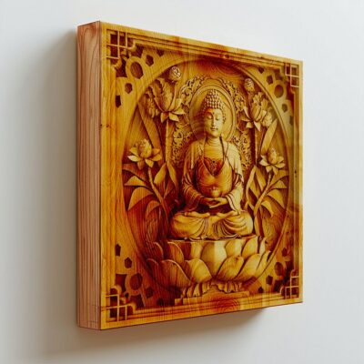 Gravure Laser 3D Bouddha | PNG Haute Résolution