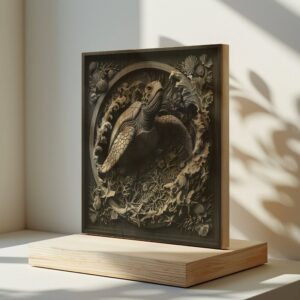 Gravure Laser 3D Tortue | PNG Haute Résolution