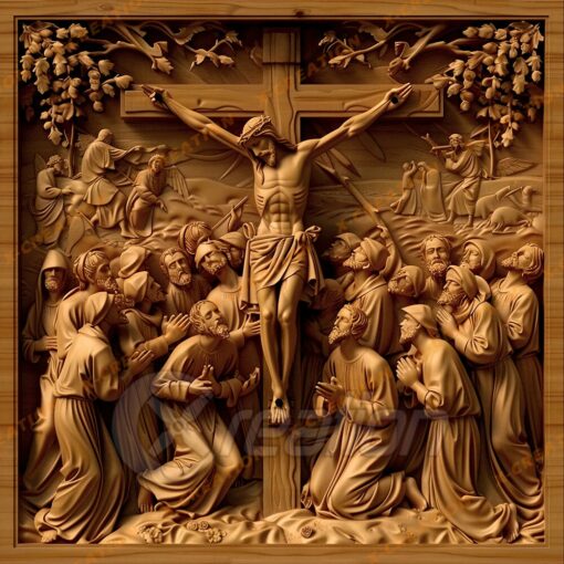 Gravure Laser Illusion 3D PNG HQ Jésus sur