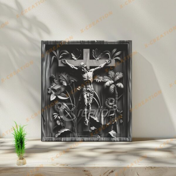 3D Jesus am Kreuz Lasergravur – HQ PNG