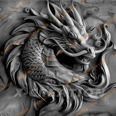 PNG Dragon 3D pour Gravure Laser | Téléchargement