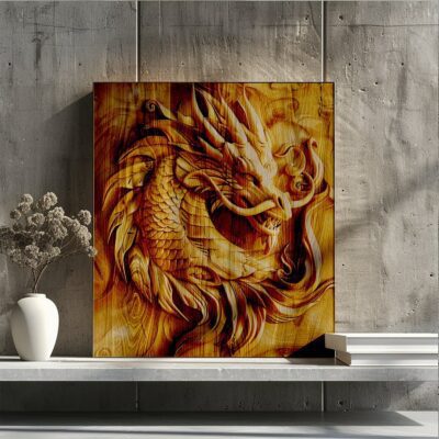 PNG Dragon 3D pour Gravure Laser | Téléchargement