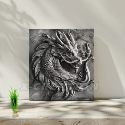 PNG Dragon 3D pour Gravure Laser | Téléchargement