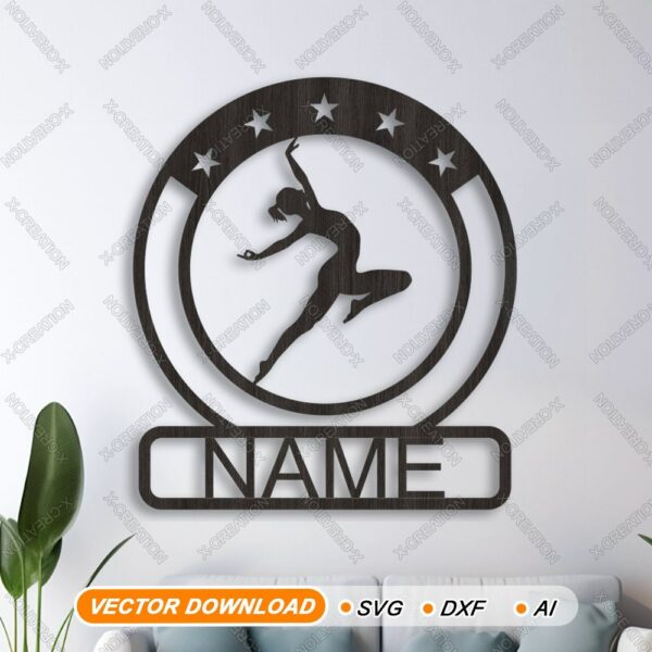 Custom Sports Name Sign Bundle | Lasercut SVG