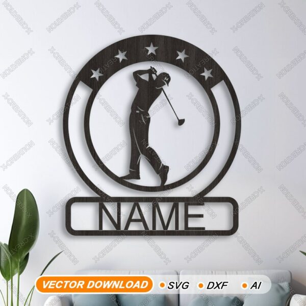 Custom Sports Name Sign Bundle | Lasercut SVG