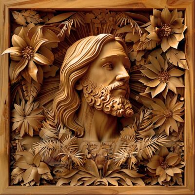 3D Laser Engraving File | Jesus Design for Lightburn & Glowforge