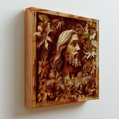 3D Lasergravur PNG | Jesus Design für Lightburn