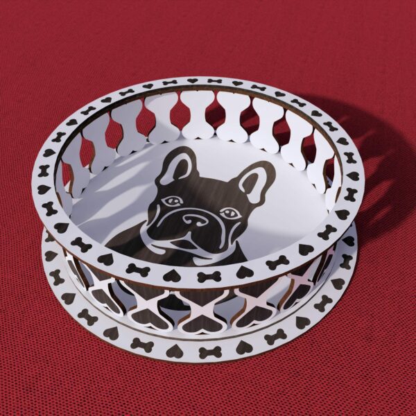 Bowl Laser Cut File for French Bulldog Dog,