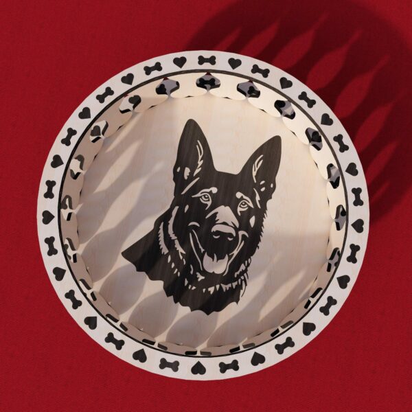 Bowl Laser Cut File for German Shepherd Dog,