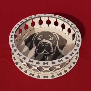 Bowl Laser Cut File for Labrador Dog, Wooden