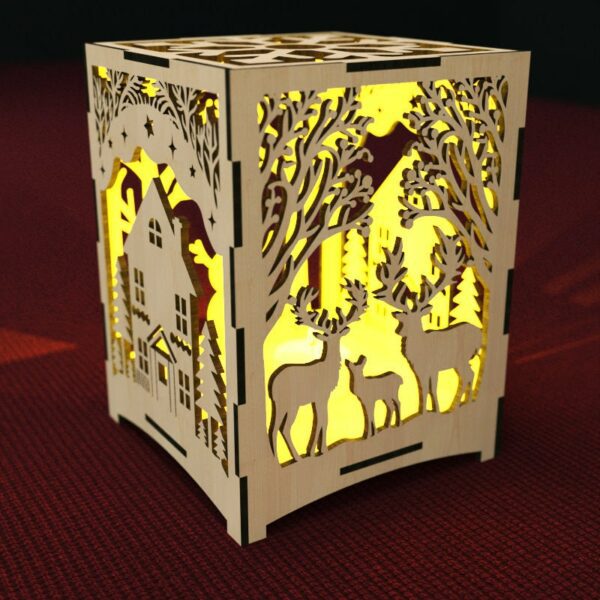 Christmas Candle holder Laser Cut decor Animals Lamp