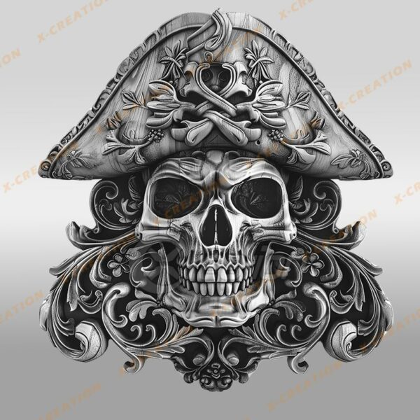 Archivo para grabado láser de 3D Pirate Skull