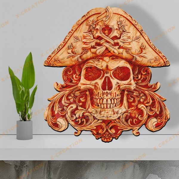 Archivo para grabado láser de 3D Pirate Skull