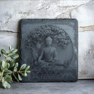 Lastra in ardesia 3D Buddha Meditation - File