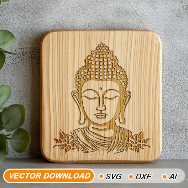 Buste de Bouddha SVG - Gravure laser et