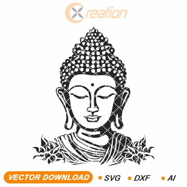 Buste de Bouddha SVG - Gravure laser et