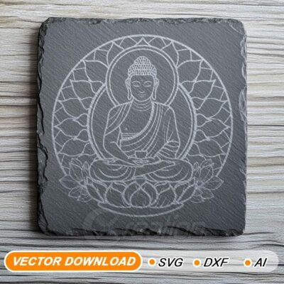 Gravure laser et fichiers Cricut Méditation Bouddha et