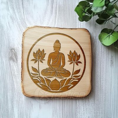 Méditation de Bouddha et Lotus SVG - Gravure