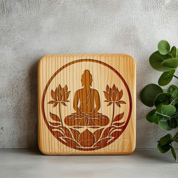 Méditation de Bouddha et Lotus SVG - Gravure