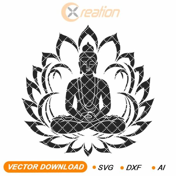 Buddha meditazione SVG - File per incisione laser