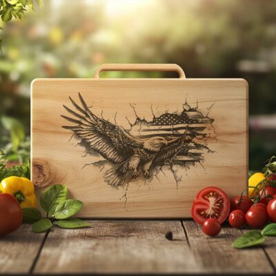 American Eagle Flag Charcuterie Board – 3D Illusion PNG