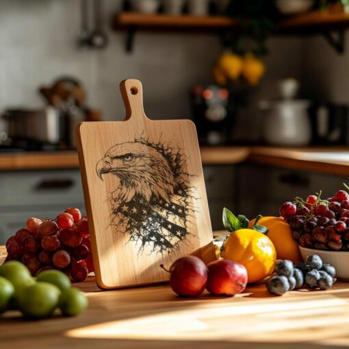 Planche à charcuterie avec drapeau américain en 3D