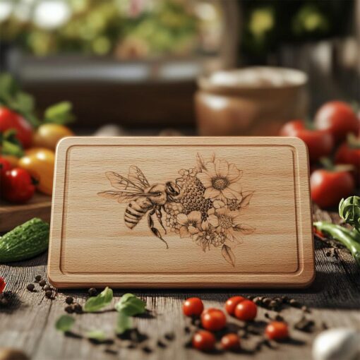 Incisione del tagliere per salumi Bee & Hive,
