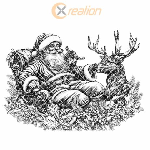 Christmas Charcuterie Board Engraving File, Santa Claus and