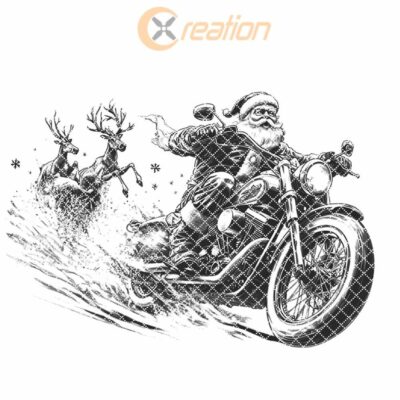 Santa in moto incisione su tagliere dei salumi