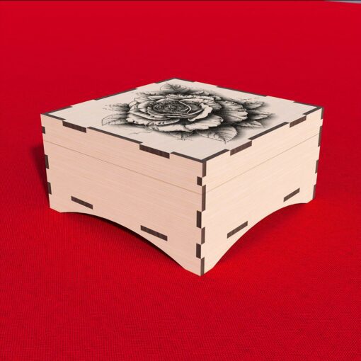 Scatola regalo 3D rose file tagliato al laser