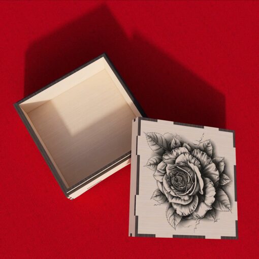 Scatola regalo 3D rose file tagliato al laser