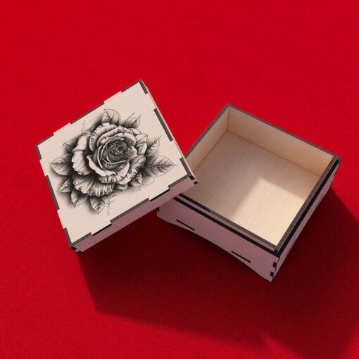 Scatola regalo 3D rose file tagliato al laser