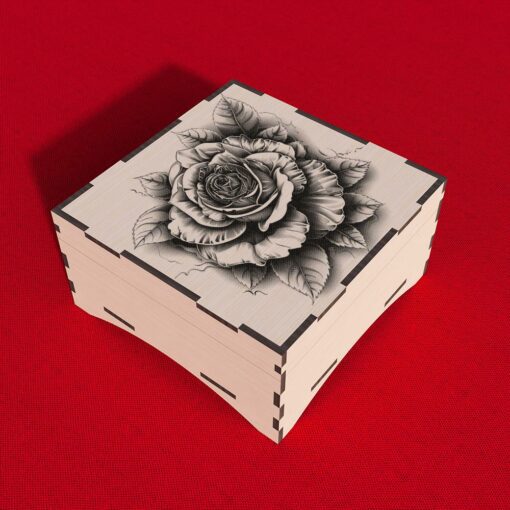 Scatola regalo 3D rose file tagliato al laser