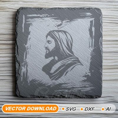 Jesus SVG file for Laser Engraving on Slate,