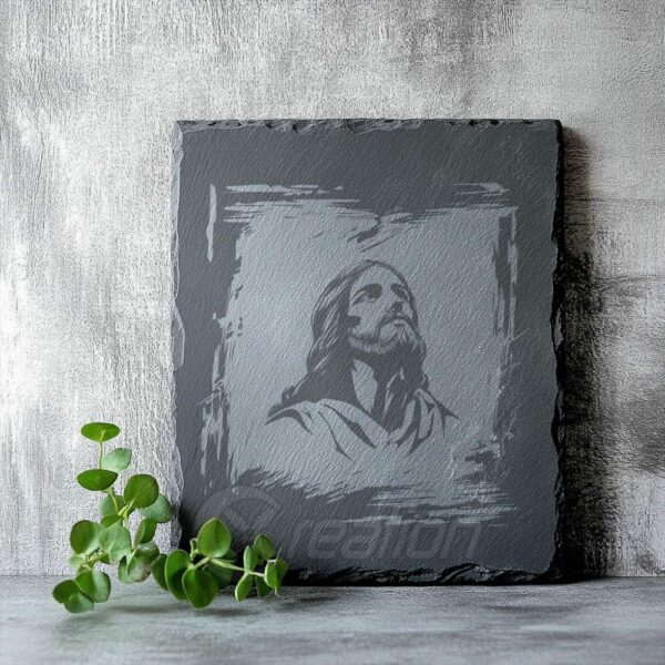 Jesus SVG file for Laser Engraving on Slate,