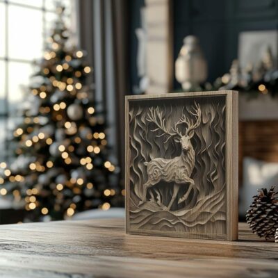 3D Laser Engraving: Christmas Reindeer | PNG for