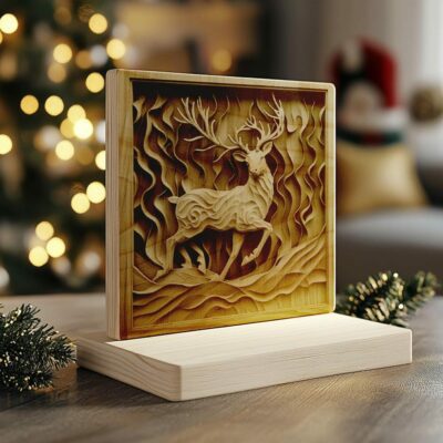 3D Laser Engraving: Christmas Reindeer | PNG for