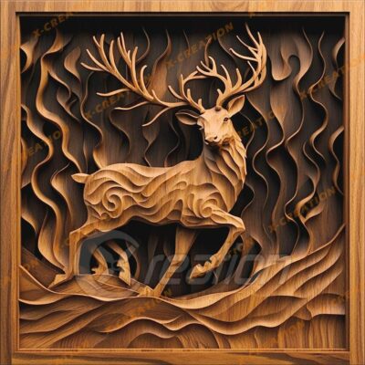 3D Laser Engraving: Christmas Reindeer | PNG for