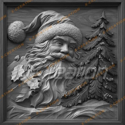 Archivo de grabado láser 3D: Papá Noel y