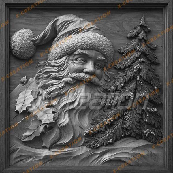 Archivo de grabado láser 3D: Papá Noel y